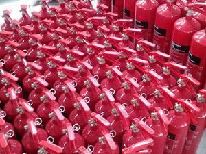 Sala de exhibición de la producción de extintores